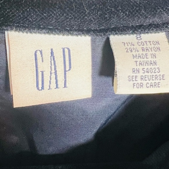 GAP Black Velvet Button Up Tailored Blazer Jacket Collar Size‎ 8 Preppy - Picture 3 of 9
